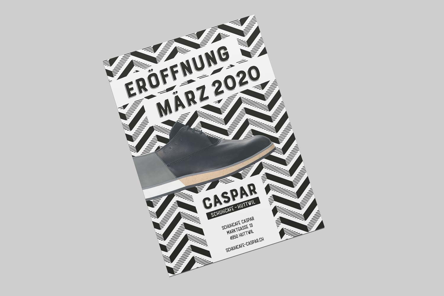 Flyer Eröffnung Schuhcafe Caspar Huttwil